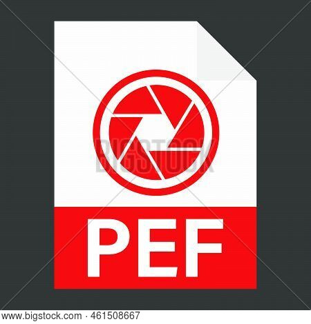 Modern Flat Design Of Pef File Icon For Web. Simple Style