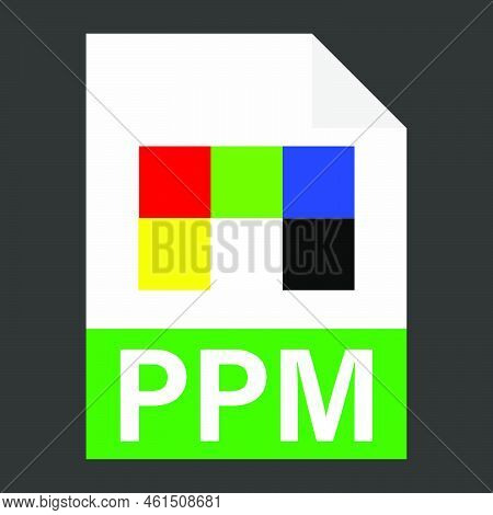 Modern Flat Design Of Ppm File Icon For Web. Simple Style