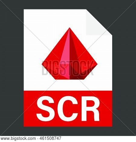 Modern Flat Design Of Scr File Icon For Web. Simple Style