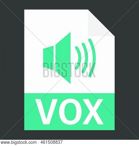 Modern Flat Design Of Vox File Icon For Web. Simple Style