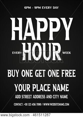 Happy Hour Beer Best Party Poster Flyer Social Media Post Template Design