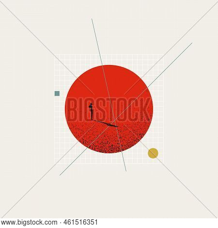 Business Analysisi Presentation, Vector Concept. Symbol Of Research, Strategy, Vision. Minimal Illus