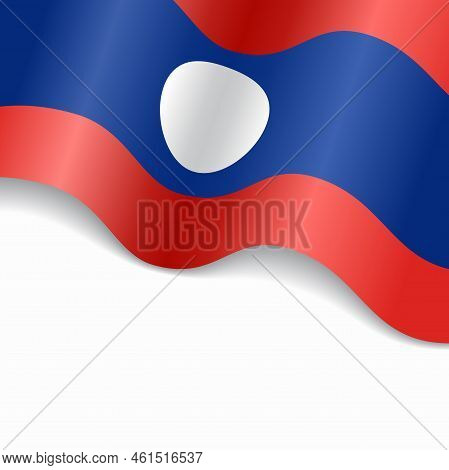 Laotian Flag Wavy Abstract Background. Vector Illustration.