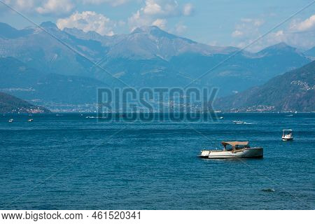Beautiful Panorama Of Lake Como In Summer, Famous Tourism Destination