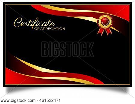 Luxury Gold And Red Gradient Modern Certificate Template