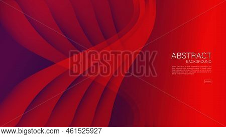 Red Abstract Wave Background, Wave Vector, Geometric Vector, Minimal Texture, Web Background, Red Co