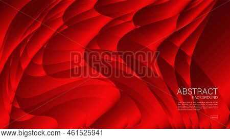 Red Abstract Wave Background, Wave Vector, Geometric Vector, Minimal Texture, Web Background, Red Co