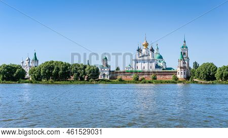View Of The Spaso-yakovlevsky Dimitriev Monastery In Rostov From Lake Nero, Russia.