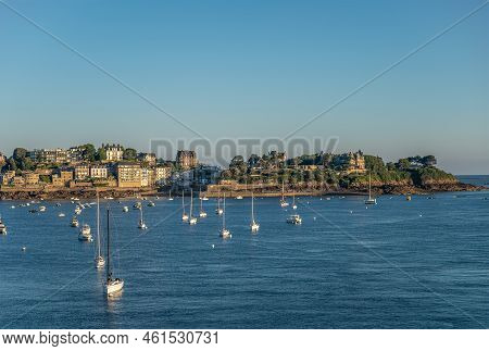 St. Malo, Brittany, France - July 8, 2022: Morning Light Over Rance River Mouth To Pointe Du Mouline