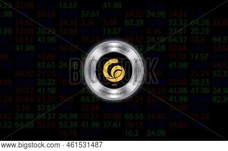 Radio Caca Crypto Currency Images. 3d Illustration. Digital Coins.