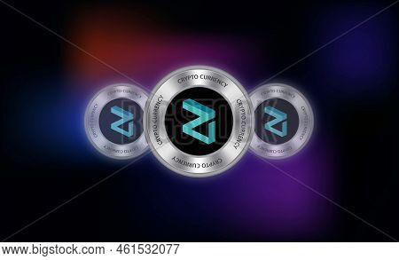 Zilliqa-zil Virtual Currency Images. 3d Illustrations. Coin Logo
