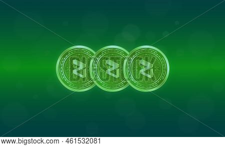Zilliqa-zil Virtual Currency Images. 3d Illustrations. Coin Logo