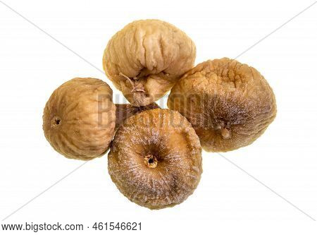 Delicious And Healthy Dried Figs Isolated On A White Background
