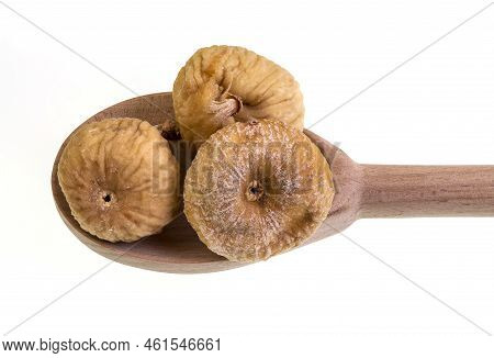 Delicious And Healthy Dried Figs Isolated On A White Background