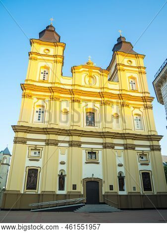 Ivano-frankivsk, Cathedral Of The Resurrection Of Christ On Summer Morning. Sacral Architecture Of T