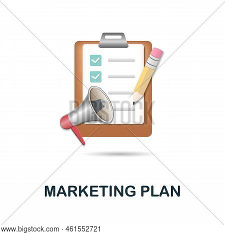 Marketing Plan Icon. 3d Illustration From Business Plan Collection. Creative Marketing Plan 3d Icon 