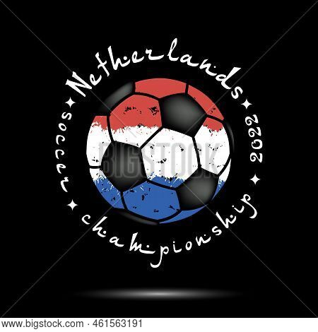 Soccer Ball With Netherlands National Flag Colors