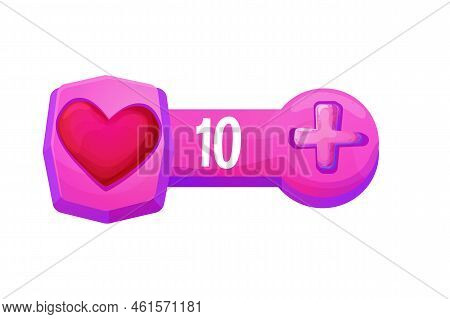 Jelly, Fantasy Interface Template Game Menu Life With Heart Shape Button In Cartoon Style Isolated O