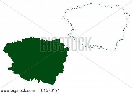 Zirandaro Municipality (free And Sovereign State Of Guerrero, Mexico, United Mexican States) Map Vec