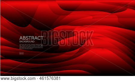 Red Abstract Wave Background, Wave Vector, Geometric Vector, Minimal Texture, Web Background, Red Co