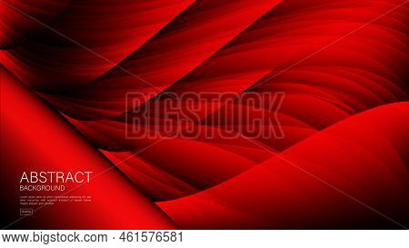Red Abstract Wave Background, Wave Vector, Geometric Vector, Minimal Texture, Web Background, Red Co