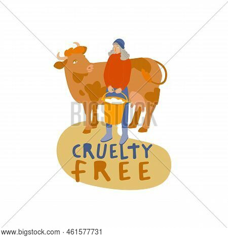 Cruelty Free Label. Friends Not Food Sticker.