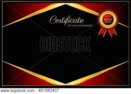 Golden Red Gradient Elegant Certificate Template Design