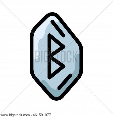 Isolated Colored Runestone Videogame Icon Flat Design Vector Illustration