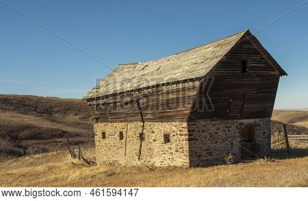 Ranch Building  That Is Old And Is Falling Apart After Being Adandoned