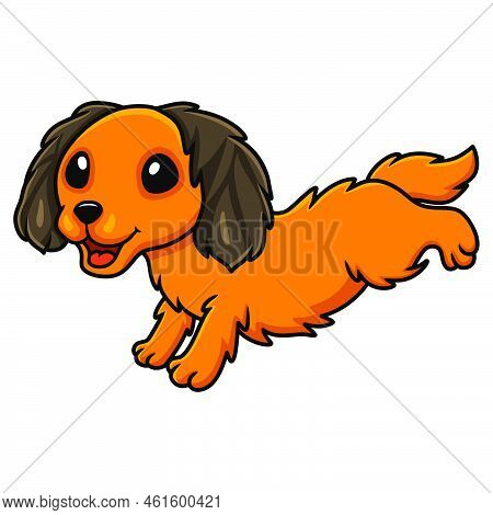 Vector Illustration Of Cute Dachund Dog Cartoon Running