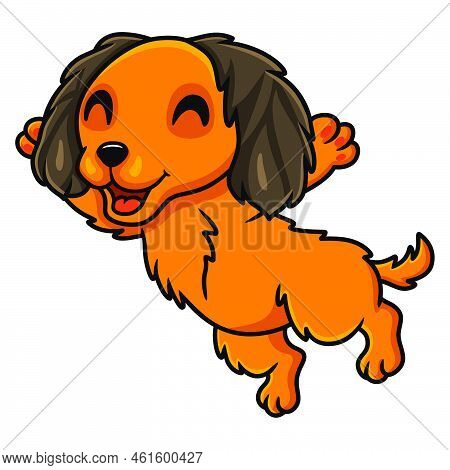 Vector Illustration Of Cute Dachund Dog Cartoon Posing