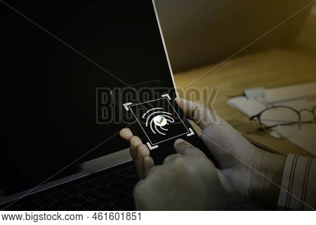 Big Online Data Protection With Two-factor Authentication, Cybersecurity Privacy Protect Data. Inter