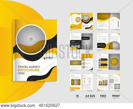 16 Pages Travel And Tourism Multipage Brochure Design Template