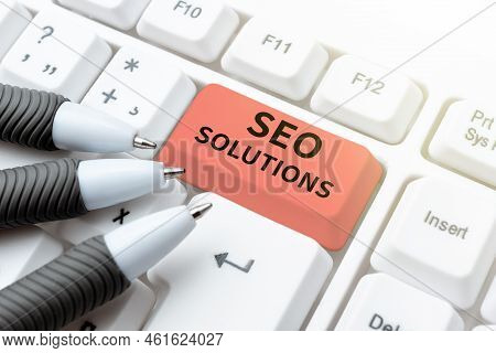 Text Showing Inspiration Seo Solutions. Conceptual Photo Search Engine Result Page Increase Visitors