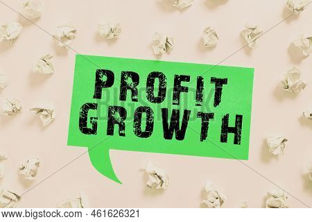 Text Caption Presenting Profit Growth. Concept Meaning Objectives Interrelation Of Overall Sales Mar