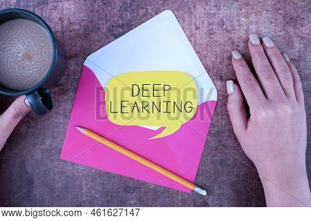 Conceptual Display Deep Learning. Business Idea Hierarchical Abstractions Artificial Intelligence Al