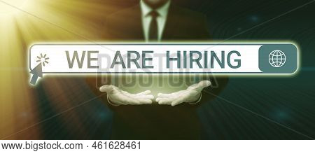 Text Caption Presenting We Are Hiringpay Someone To Do A Particular Job For Company In Future. Word 
