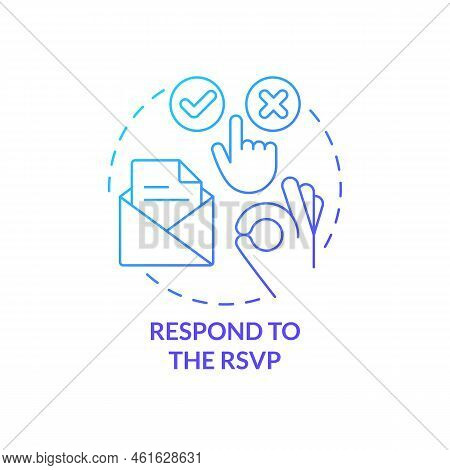 Respond To Rsvp Blue Gradient Concept Icon. Answering On Invitation. Common Business Event Etiquette