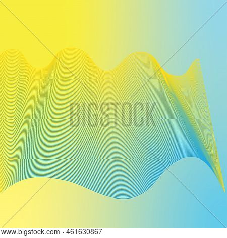 Ukrainian Flag In 3d ,blanding Style. Sunshine Configuration. Patriotic Theme.
