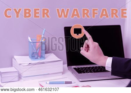 Inspiration Showing Sign Cyber Warfare. Business Approach Virtual War Hackers System Attacks Digital