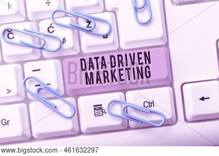 Conceptual Caption Data Driven Marketing. Business Showcase Strategy Built On Insights Analysis From