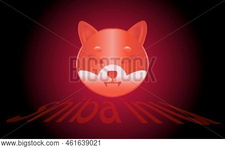 Shiba Virtual Currency Visuals On A Colorful Background. 3d Illustrations.