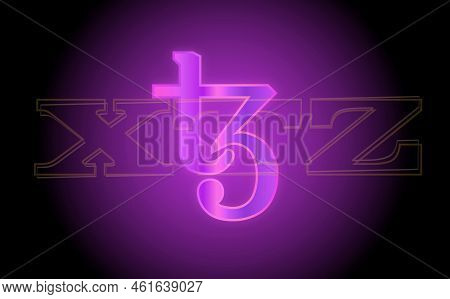 Tezos Virtual Currency Images. 3d Drawings. Coin Logo.