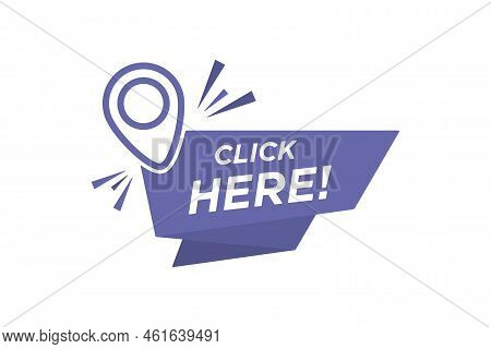 Vector Violet Illustration Click Here Button Label.