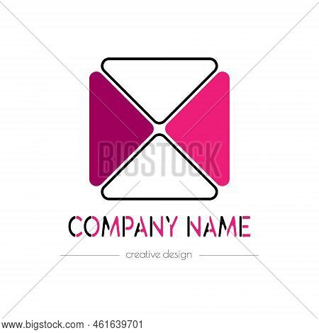 Square And Triangle. Geometric Template For A Logo, Sticker, Logo Or Brand. Illustration For Website