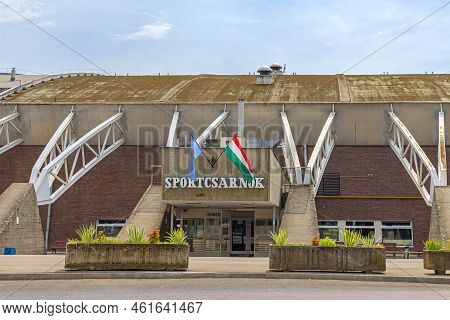 Szeged, Hungary - July 30, 2022: Municipal Sports Hall And Public Swimming Pool At Temesvari Bouleva