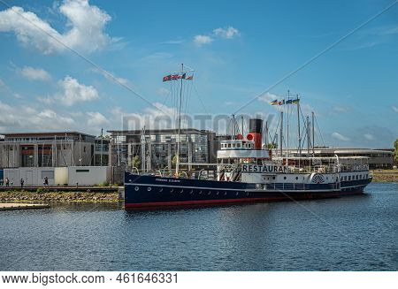 Europe, France, Dunkerque - July 9, 2022: Princess Elizabeth Restaurant Boat In Port Du Bassin De La