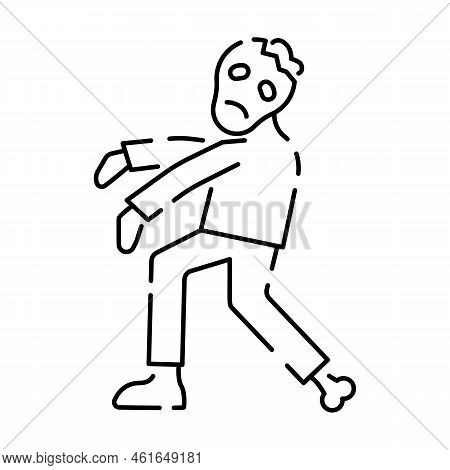 Frankenstein Thin Line Icon, Halloween And Monster, Zombie Sign, Vector Graphics, A Linear Pattern O