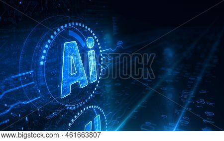 Artificial Intelligence Technology Ai Symbol Digital Concept 3D Illustration