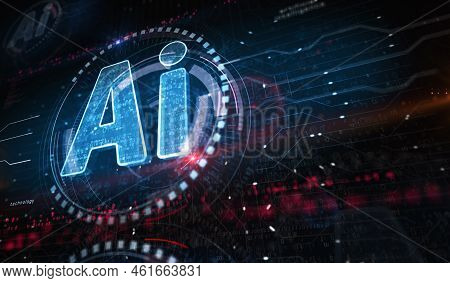 Artificial Intelligence Technology Ai Symbol Digital Concept 3D Illustration